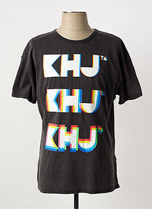 T-shirt coupe droite manches courtes gris KHUJO homme