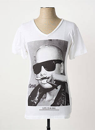 T-shirt coupe cintrée manches courtes blanc ELEVEN PARIS homme