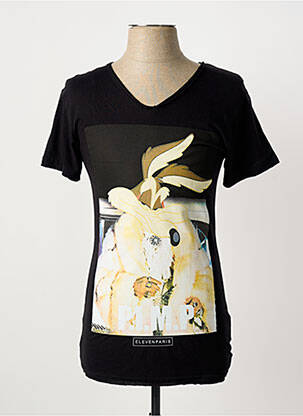 T-shirt coupe cintrée manches courtes noir ELEVEN PARIS homme