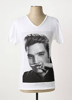 T-shirt coupe cintrée manches courtes blanc ELEVEN PARIS homme