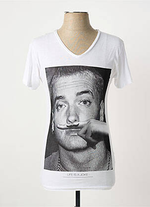 T-shirt coupe cintrée manches courtes blanc ELEVEN PARIS homme