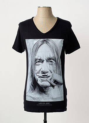 T-shirt coupe cintrée manches courtes noir ELEVEN PARIS homme