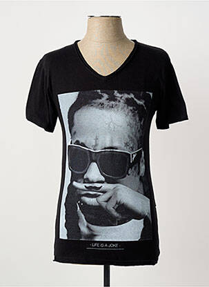 T-shirt coupe cintrée manches courtes noir ELEVEN PARIS homme
