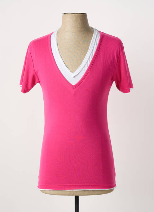 T-shirt coupe cintrée manches courtes rose ELEVEN COLORS homme