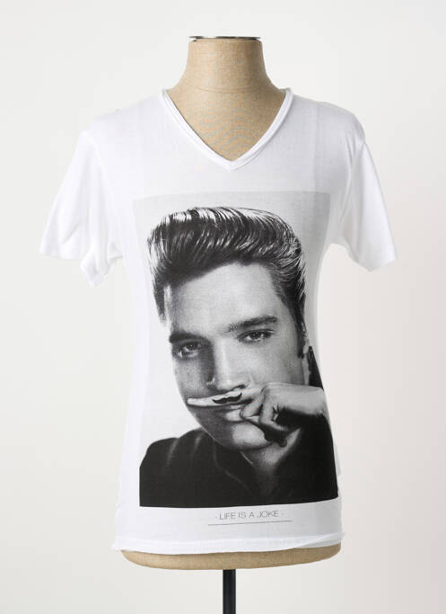 T-shirt coupe cintrée manches courtes blanc ELEVEN PARIS homme