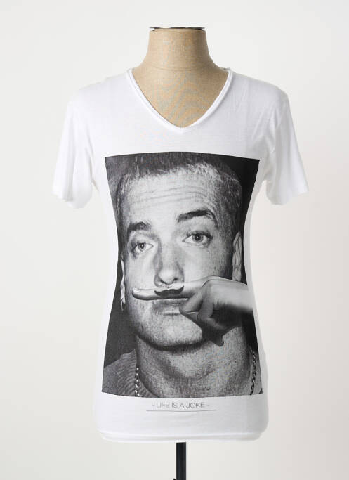 T-shirt coupe cintrée manches courtes blanc ELEVEN PARIS homme