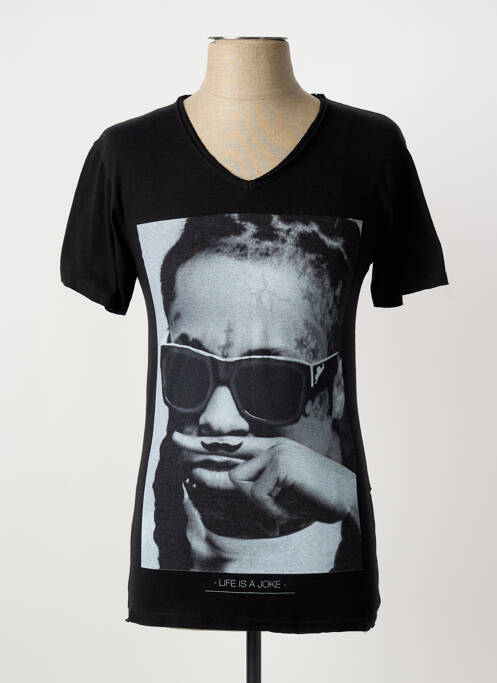 T-shirt coupe cintrée manches courtes noir ELEVEN PARIS homme