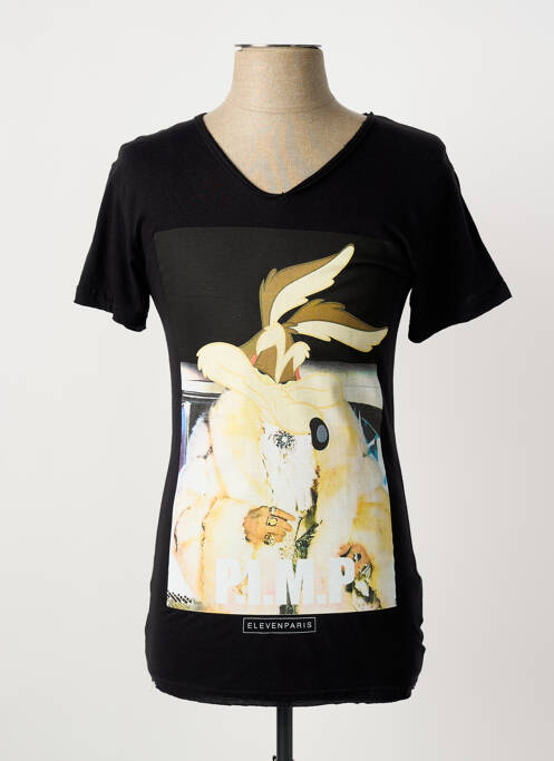 T-shirt noir ELEVEN PARIS homme
