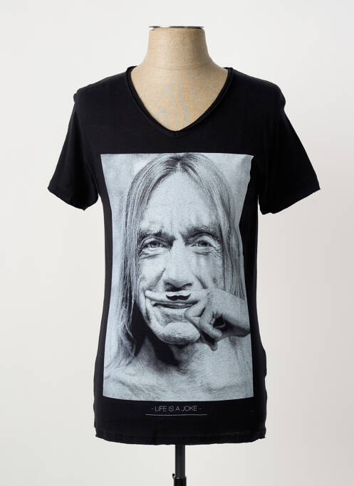 T-shirt noir ELEVEN PARIS homme