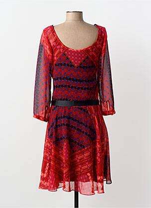 Robe mi-longue manches 3/4 manches 3/4 rouge DESIGUAL femme