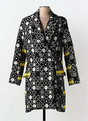 Manteau long coupe cintrée sans capuche noir DESIGUAL femme