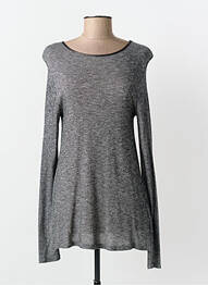 Pull tunique tissage chiné manches longues gris SALSA femme