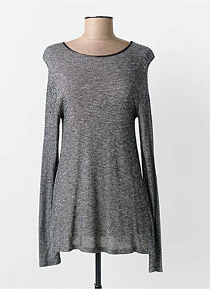 Pull tunique tissage chiné manches longues gris SALSA femme