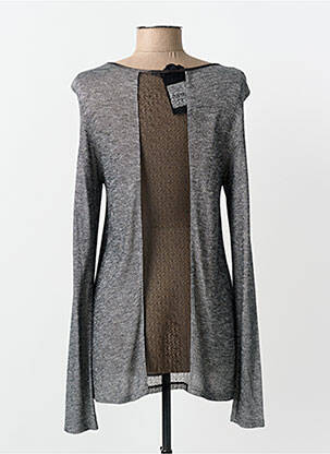 Pull tunique tissage chiné manches longues gris SALSA femme