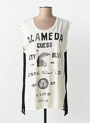Top stretch manches courtes noir GUESS femme