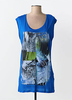 T-shirt sérigraphie manches courtes bleu SALSA femme