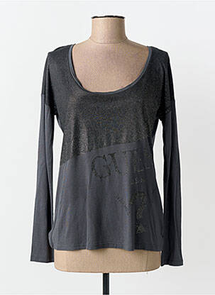 T-shirt manches longues manches longues gris GUESS femme