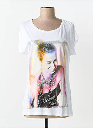T-shirt sérigraphie manches courtes blanc SALSA femme