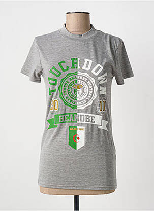 T-shirt sérigraphie manches courtes gris BE AND BE femme