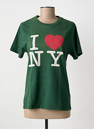 T-shirt imprimé fantaisie manches courtes vert CALIFORNIAN VINTAGE femme