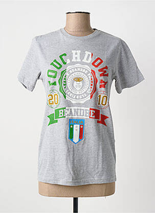 T-shirt sérigraphie manches courtes gris BE AND BE femme