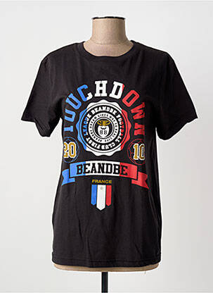 T-shirt sérigraphie manches courtes noir BE AND BE femme