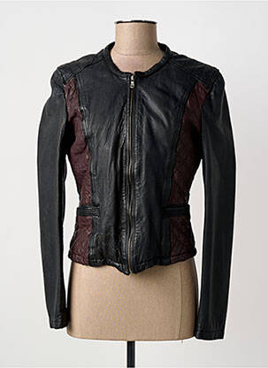Veste en cuir poches noir OAKWOOD femme