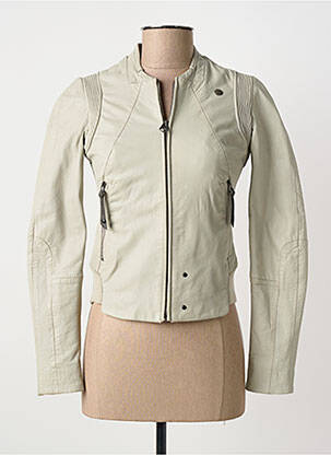 Veste en cuir poches gris G STAR femme