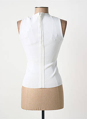 Top tissage jersey sans manche blanc GUESS femme