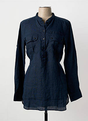 Tunique manches longues tissage crêpe bleu AIGLE femme