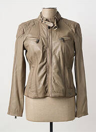 Veste en cuir poches beige REDSKINS femme