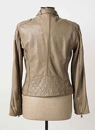 Veste en cuir poches beige REDSKINS femme