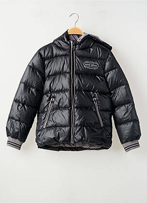 Doudoune poignets bords-côtes a capuche noir PEPE JEANS garçon