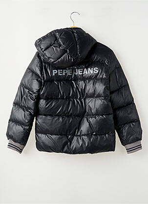 Doudoune poignets bords-côtes a capuche noir PEPE JEANS garçon