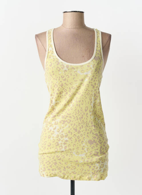 Débardeur tissage côtelé sans manche jaune SCOTCH & SODA femme