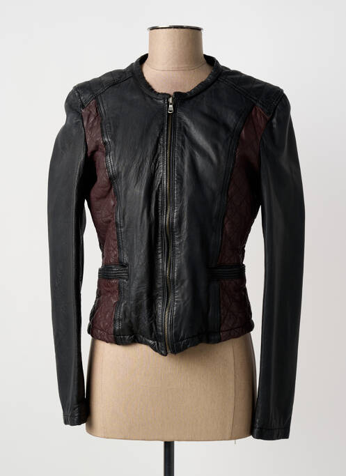 Veste en cuir poches noir OAKWOOD femme