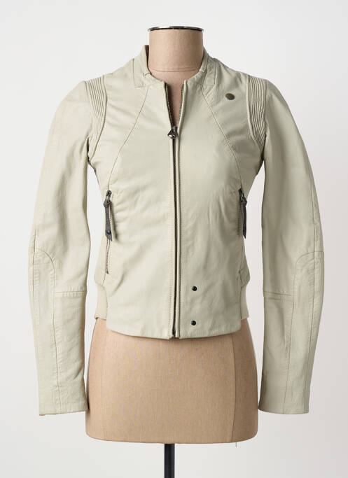Veste en cuir poches gris G STAR femme
