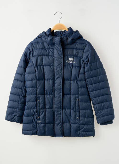 Doudoune manches longues a capuche bleu PEPE JEANS fille