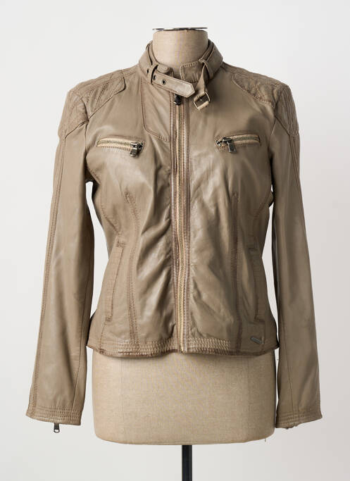 Veste en cuir beige REDSKINS femme