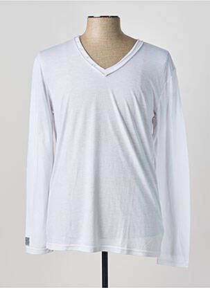 T-shirt coupe cintrée manches longues blanc ELEVEN PARIS homme