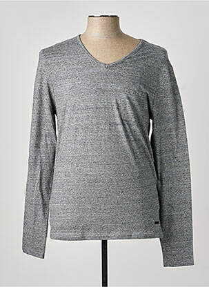 T-shirt tissage chiné manches longues gris ELEVEN PARIS homme