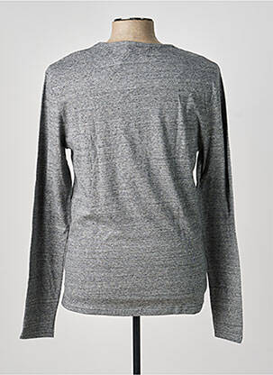 T-shirt tissage chiné manches longues gris ELEVEN PARIS homme