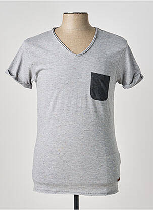 T-shirt tissage chiné manches courtes gris ELEVEN PARIS homme