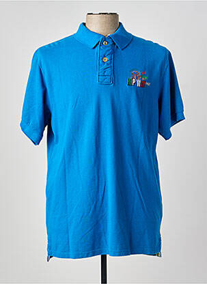 Polo stretch manches courtes bleu HIP WAY homme