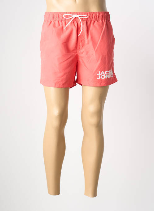 Short de bain effet matière satinée orange JACK & JONES homme