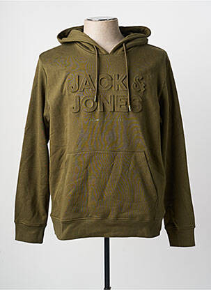 Sweat-shirt à capuche poches manches longues vert JACK & JONES homme
