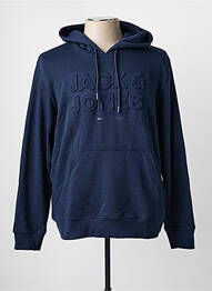 Sweat-shirt à capuche poches manches longues bleu JACK & JONES homme
