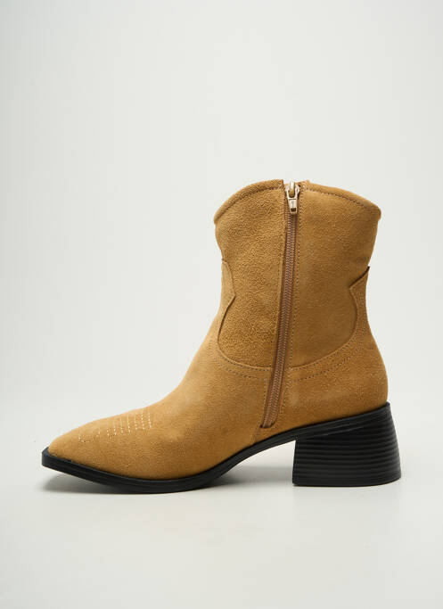 Bottines/boots nubuck talon de 4 à 6cm marron POEMA femme