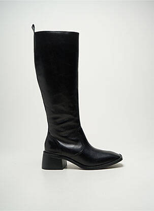 Bottes tissage satiné talon de 4 à 6cm noir POEMA femme