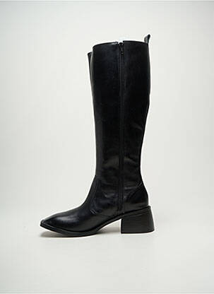 Bottes tissage satiné talon de 4 à 6cm noir POEMA femme